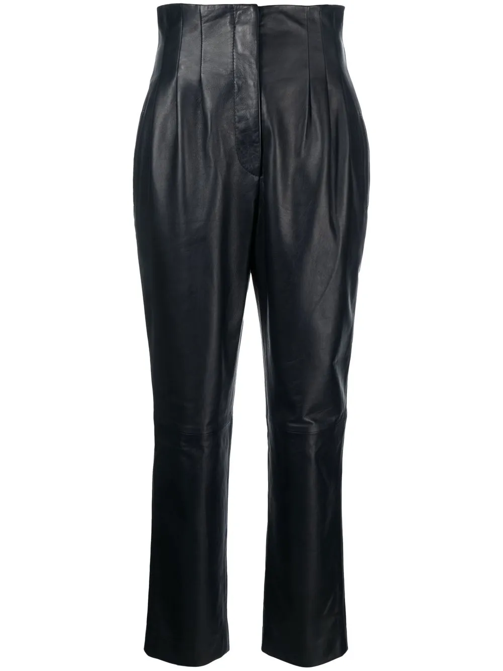 

Alberta Ferretti straight-leg leather trousers - Blue