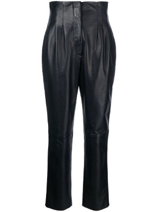 Alberta Ferretti straight-leg Leather Trousers - Farfetch