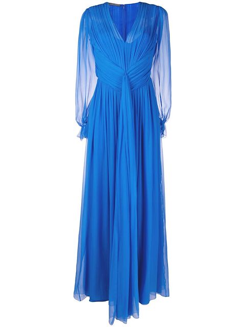 Alberta Ferretti bow-detail pleated gown