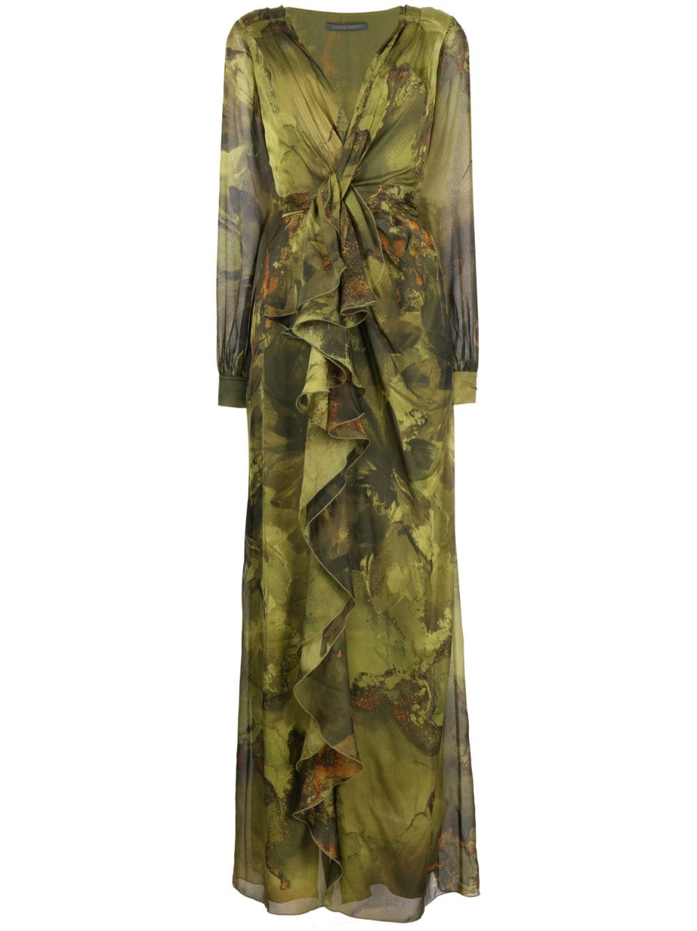 Alberta Ferretti floral-print Long Silk Dress - Farfetch