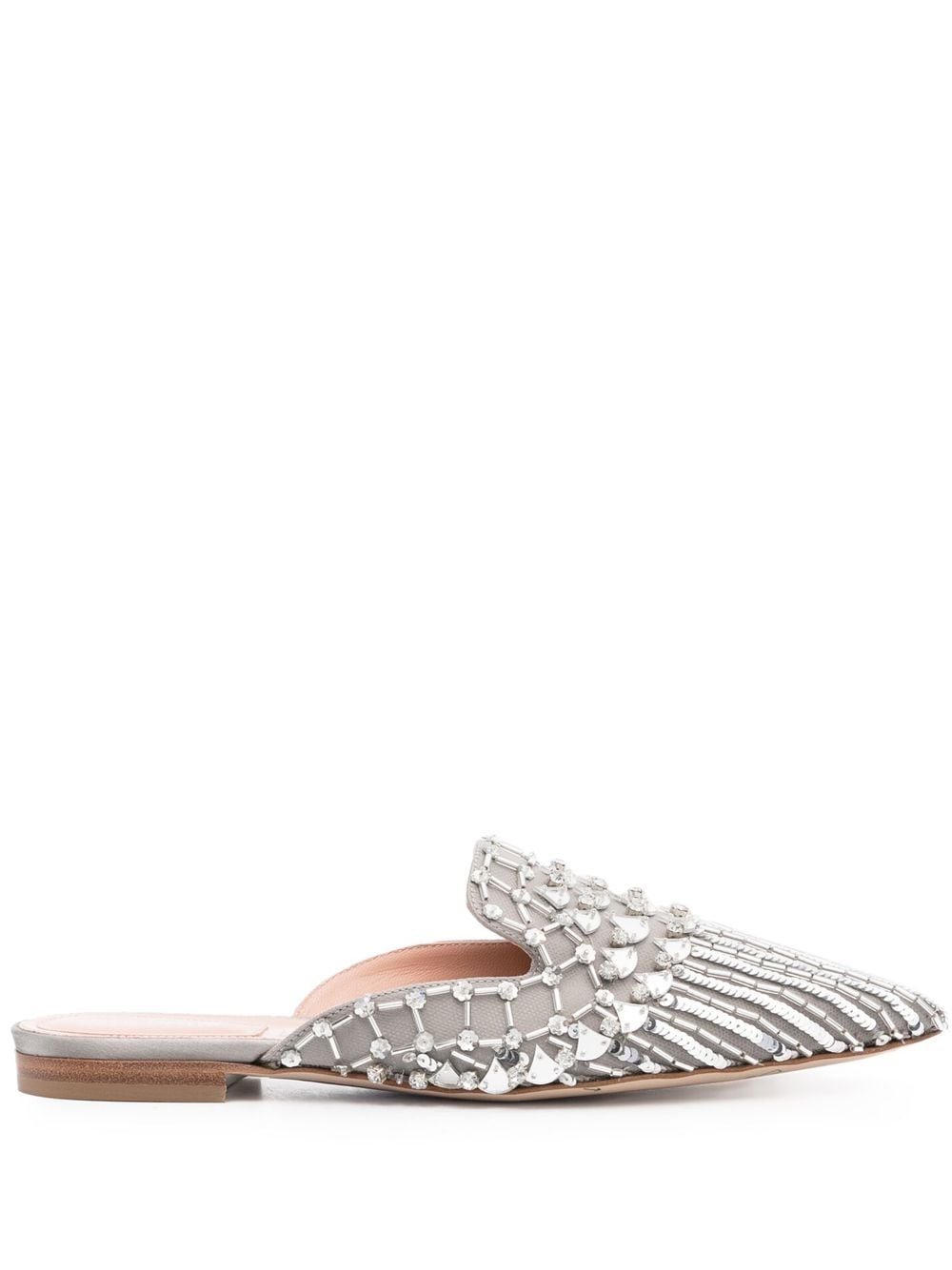 

Alberta Ferretti crystal-embellished mules - Silver