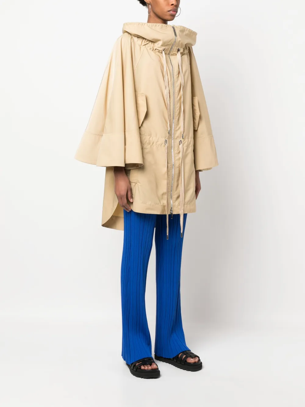 Alberta Ferretti Parka met hoge hals Beige