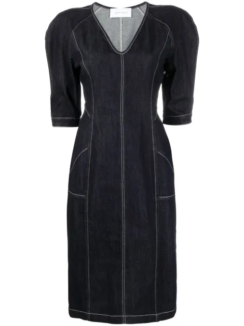 Alberta Ferretti vestido midi de mezclilla