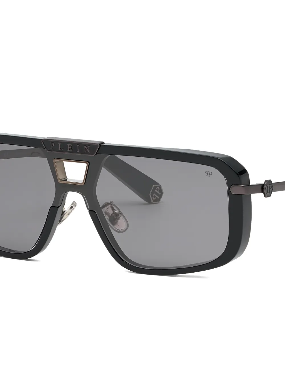 Philipp Plein Zonnebril met schild montuur Zwart