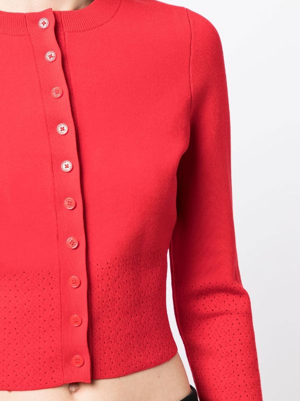 Victoria Beckham pointelle-knit Cropped Cardigan - Farfetch