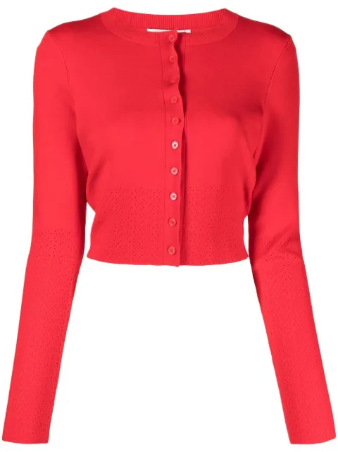 Victoria Beckham pointelle-knit cropped cardigan