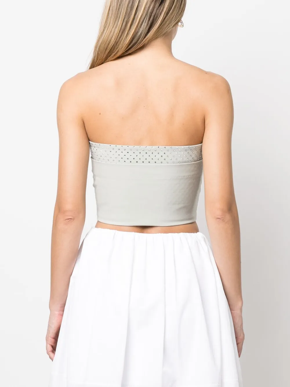 Philosophy Di Lorenzo Serafini Punched-panelling Strapless Top In Grau