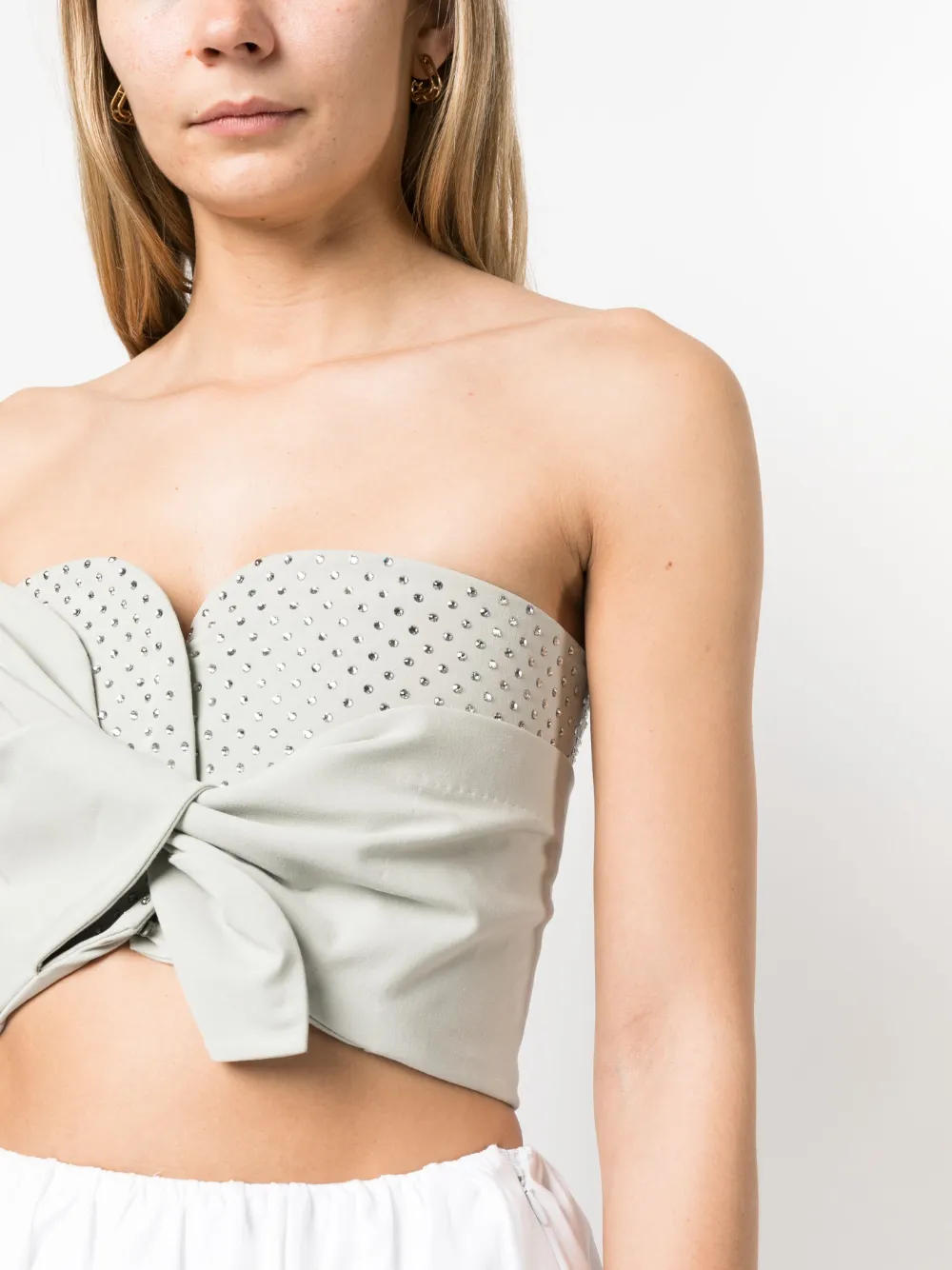 Philosophy Di Lorenzo Serafini Punched-panelling Strapless Top In Grau