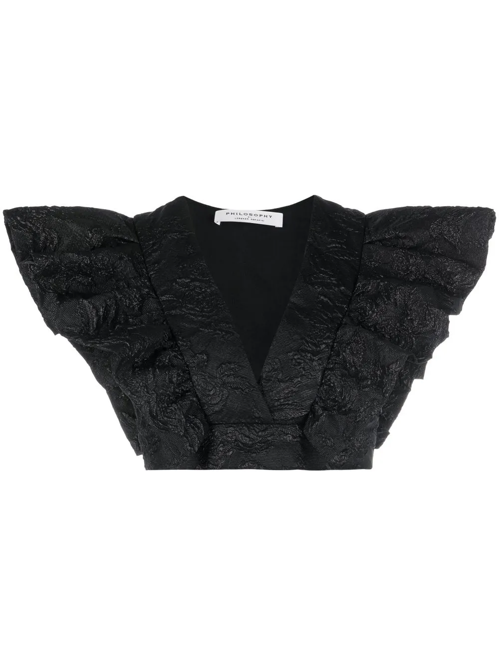 

Philosophy Di Lorenzo Serafini floral-jacquard ruffled crop top - Black