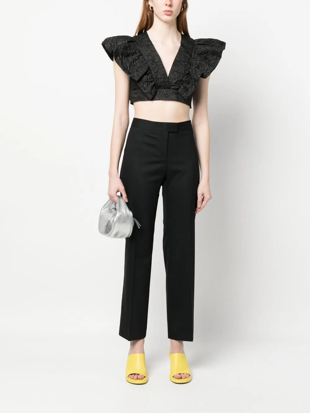 Philosophy Di Lorenzo Serafini Top met bloemjacquard - Zwart