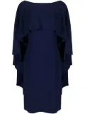 Alberta Ferretti layered cape dress - Blue
