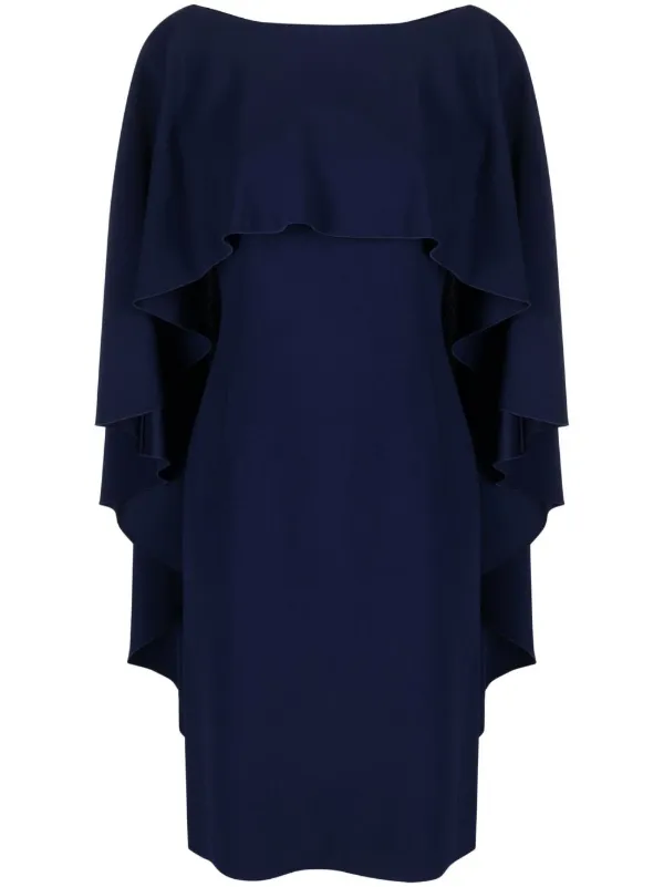 Alberta Ferretti layered cape dress - Blue Alberta Ferretti layered cape dress - Blue