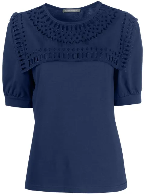 Alberta Ferretti cut-out detail short-sleeved top