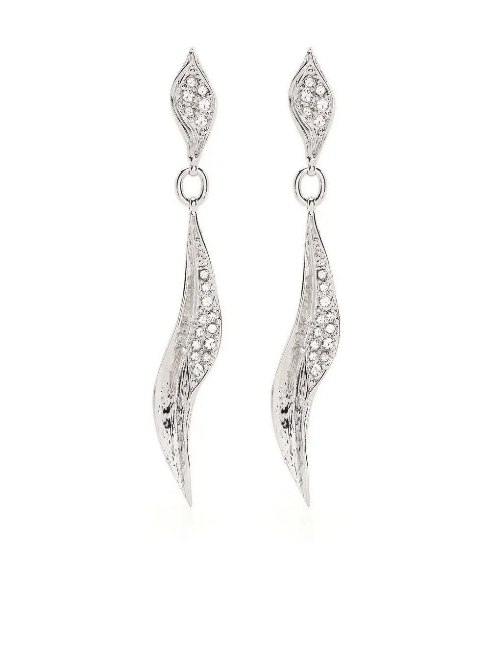 

Alberta Ferretti aretes con detalles de strass - Plateado