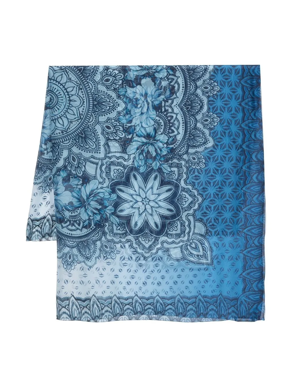 

Alberta Ferretti mandala-print silk scarf - Blue