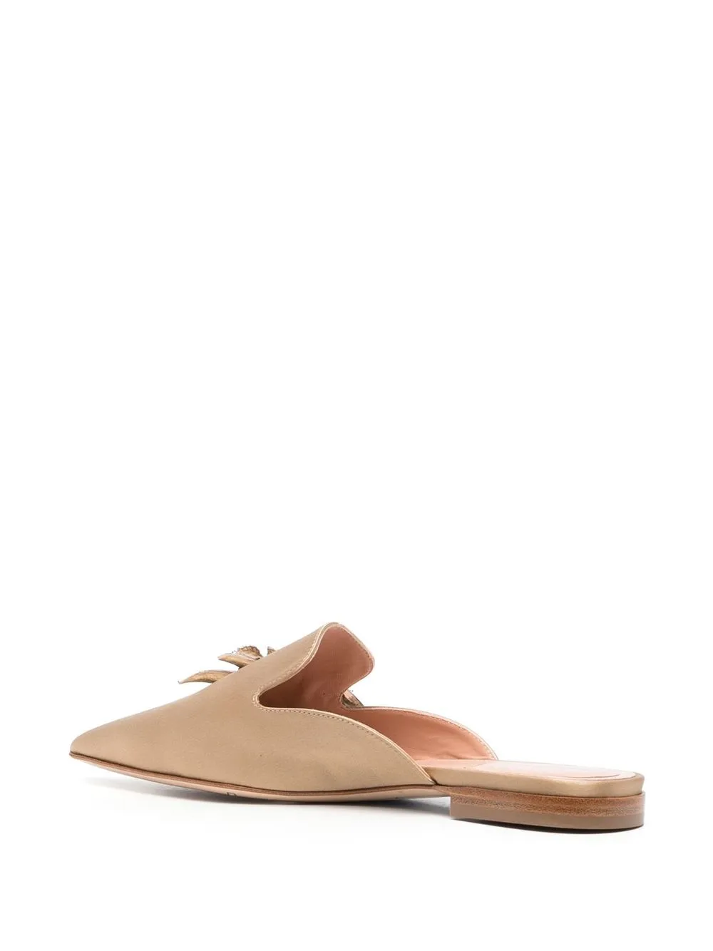 Alberta Ferretti Pointed-toe Embellished Mules In Neutrals