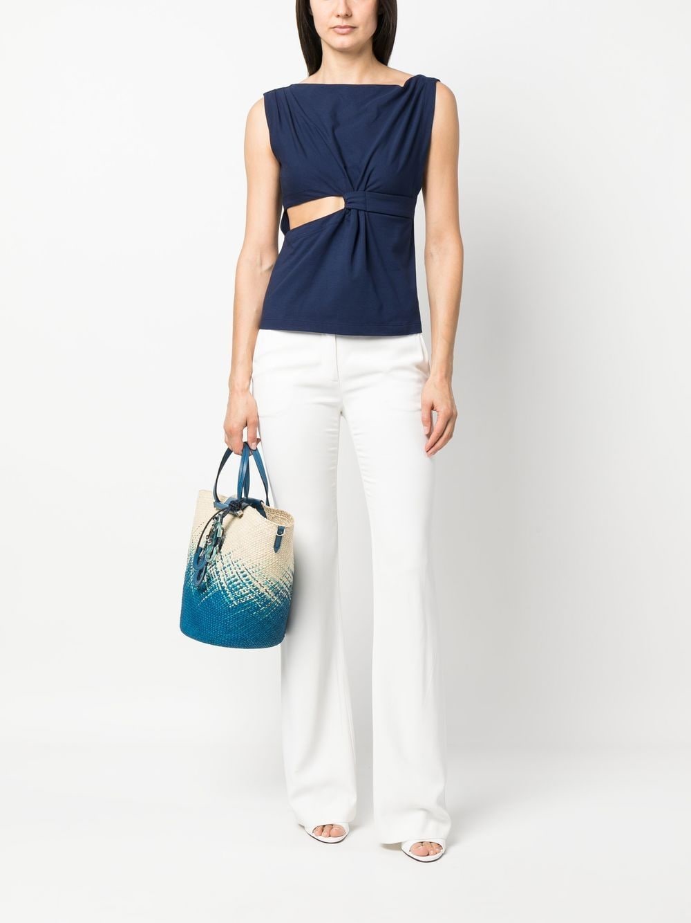 Alberta Ferretti Mouwloze blouse - Blauw