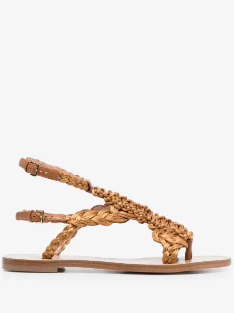 Alberta Ferretti flätade sandaler med öppen tå