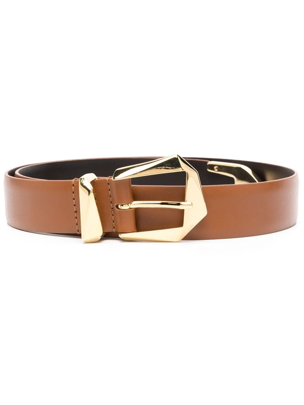 

Alberta Ferretti geometric-buckle leather belt - Brown