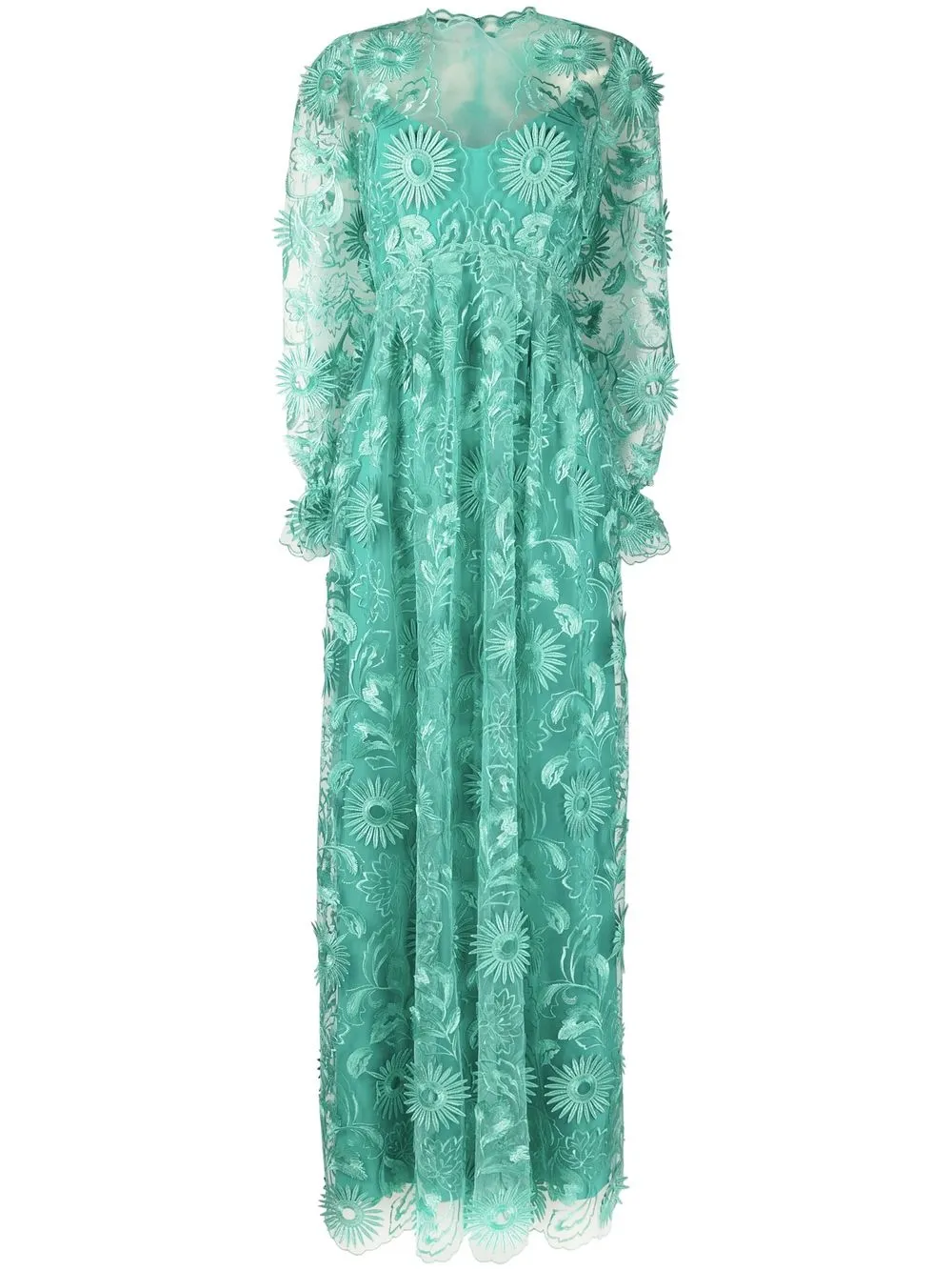 

Alberta Ferretti Sunflower macramé gown - Green