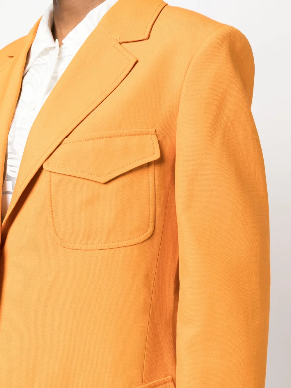 Alberta Ferretti Single-breasted Blazer In 橘色