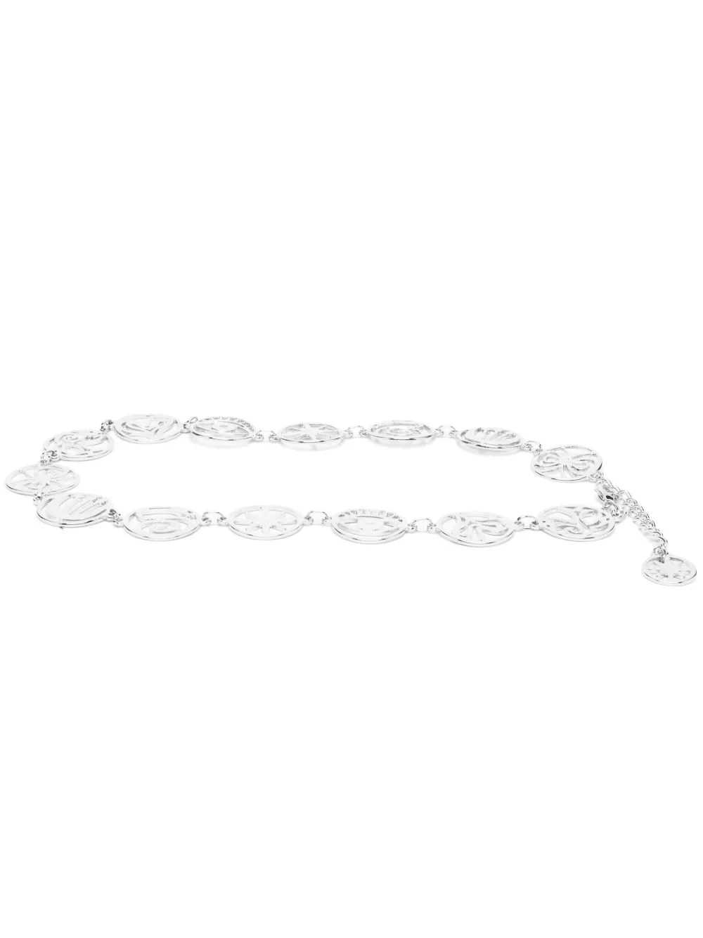 Alberta Ferretti Chain-link Charm Belt In Silver