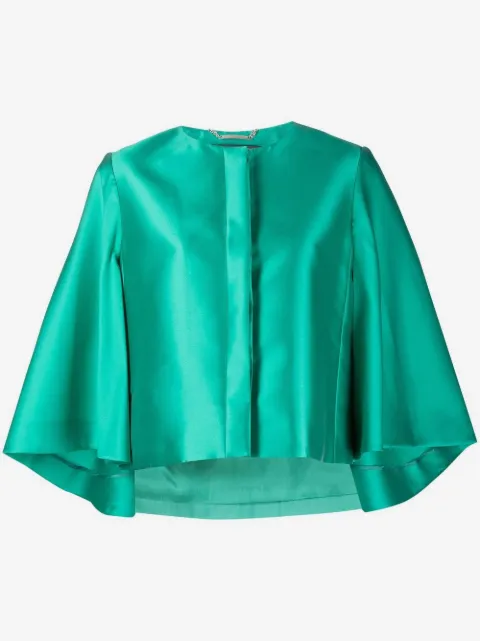 Alberta Ferretti satin-trim cape jacket