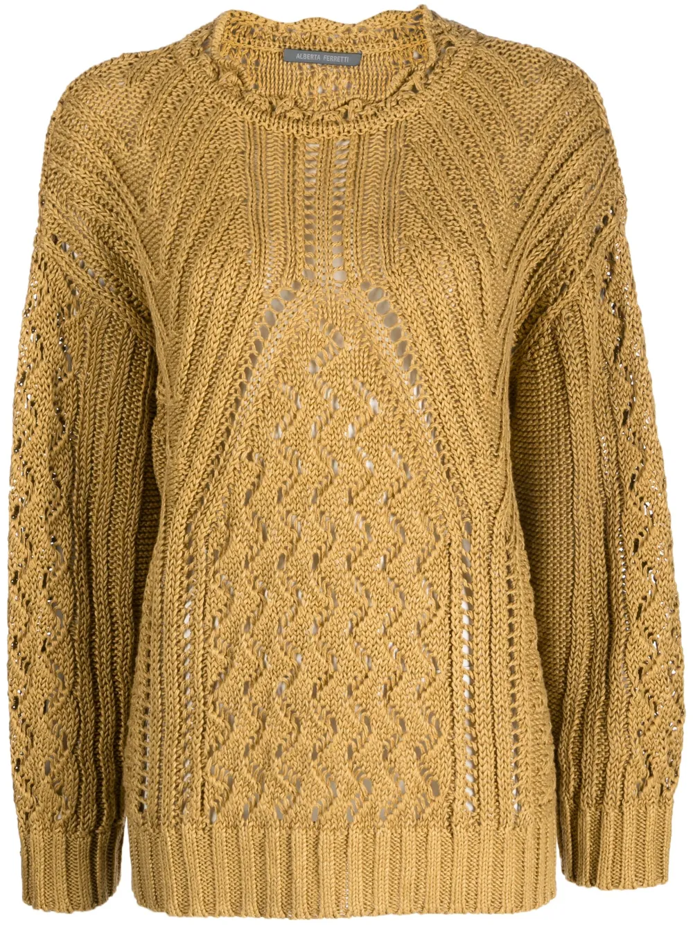Image 1 of Alberta Ferretti open-knit long-sleeve jumper