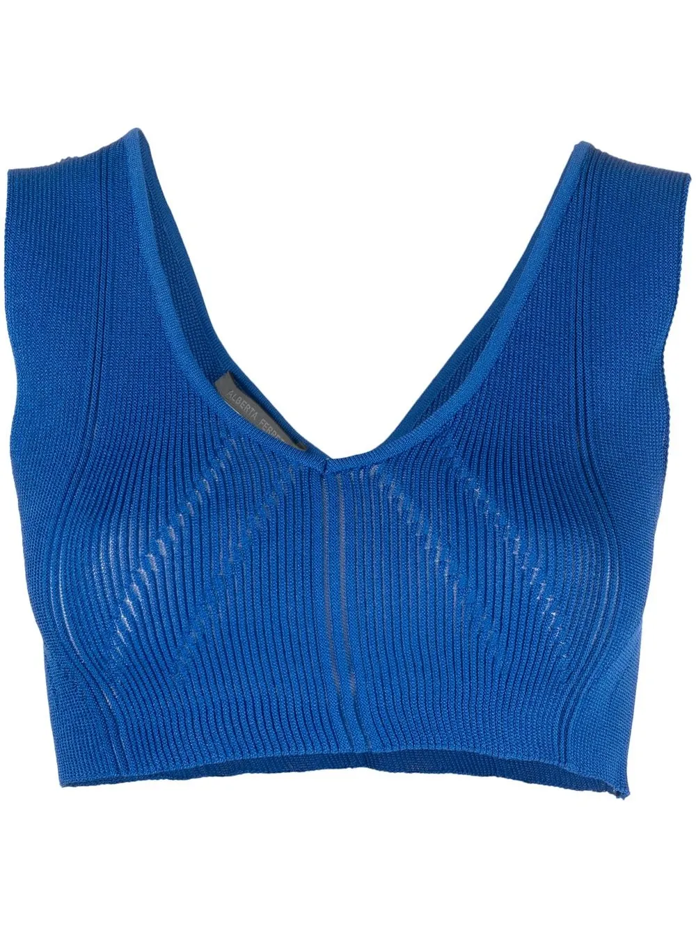 

Alberta Ferretti ribbed-knit bralette top - Blue