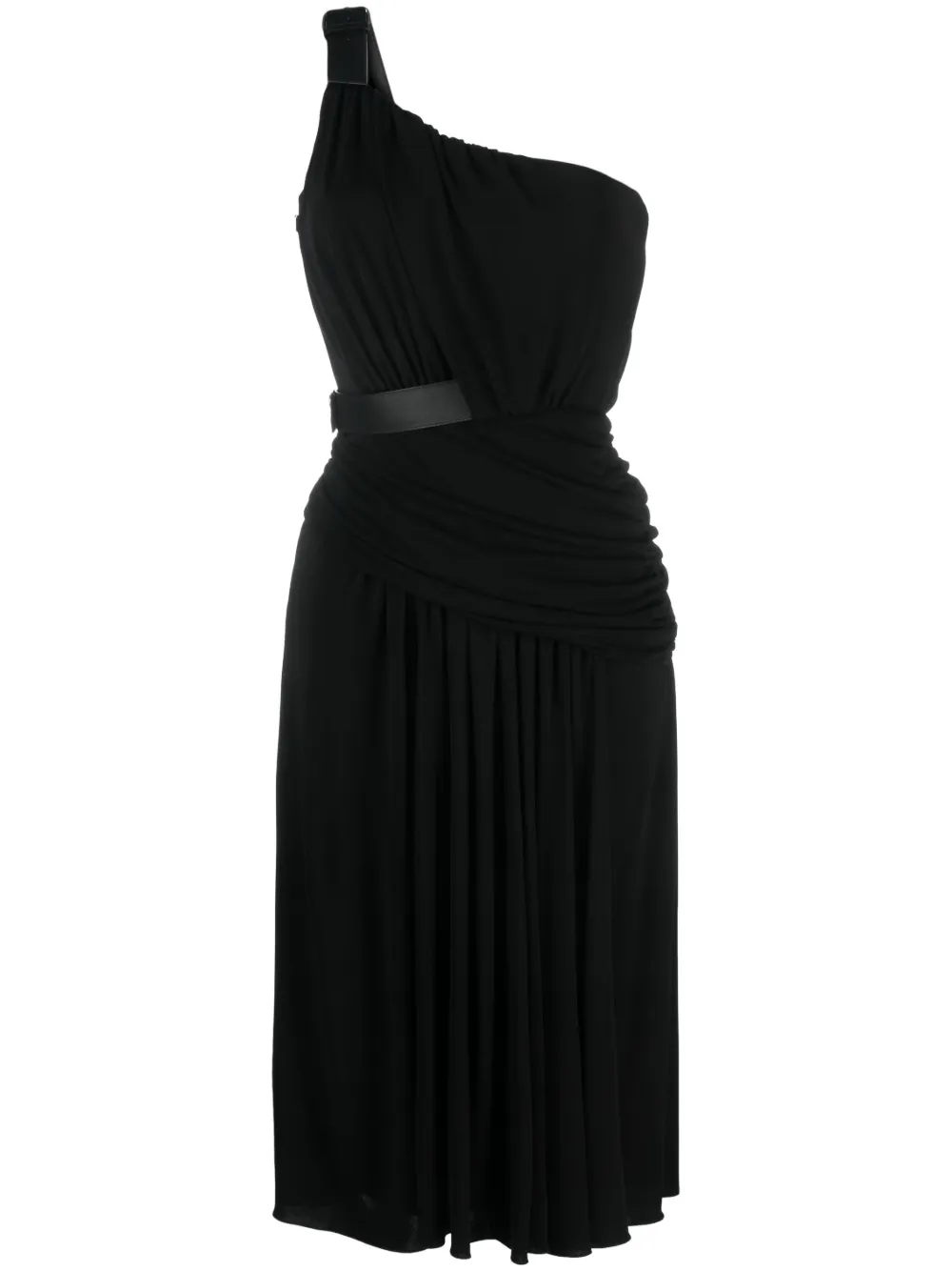 Alberta Ferretti Flared Midi Dress In Black