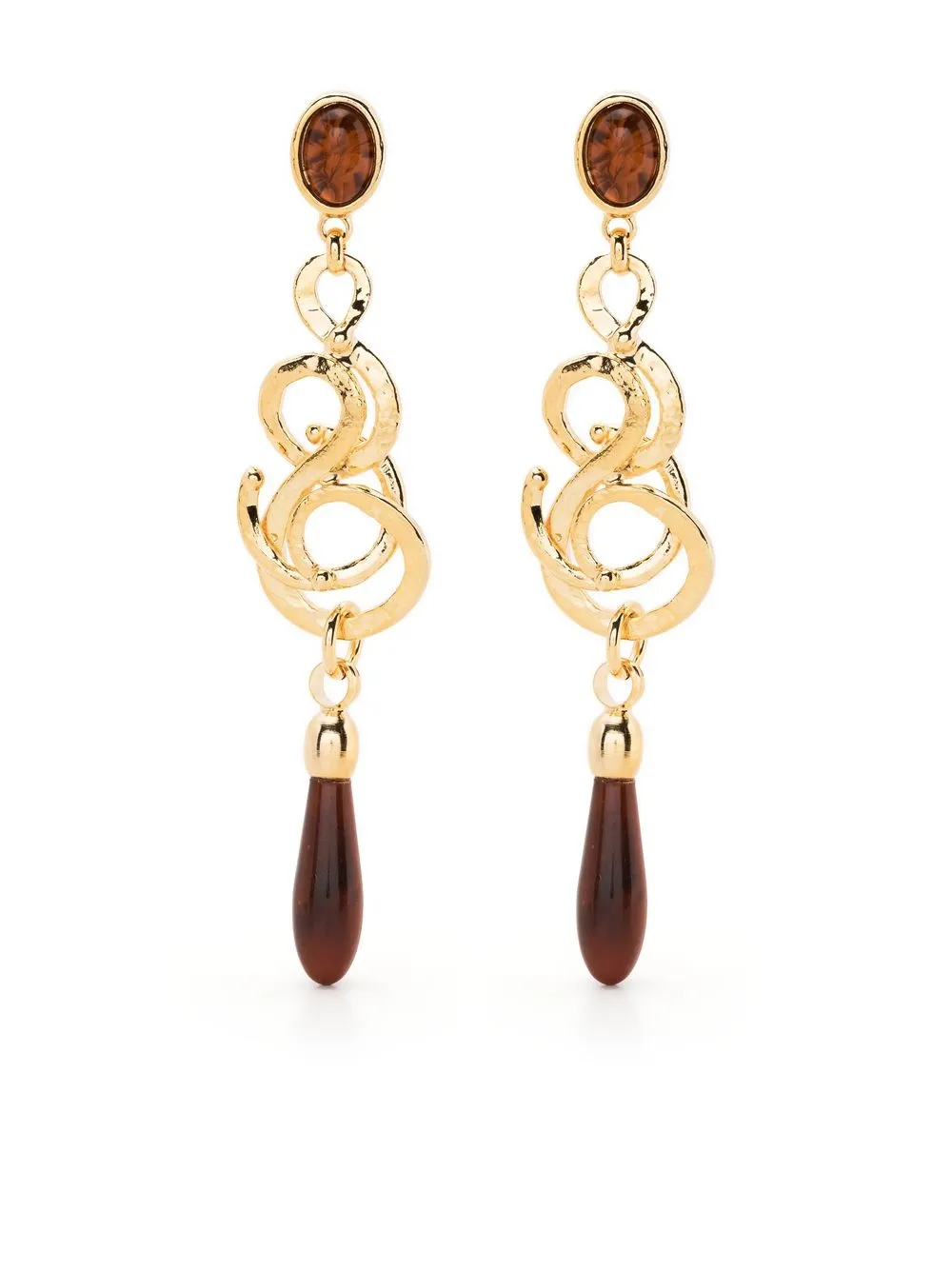 

Alberta Ferretti aretes con detalle torcido y piedra - Dorado