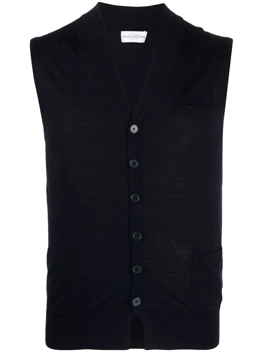 

Ballantyne wool knit button-up vest - Blue