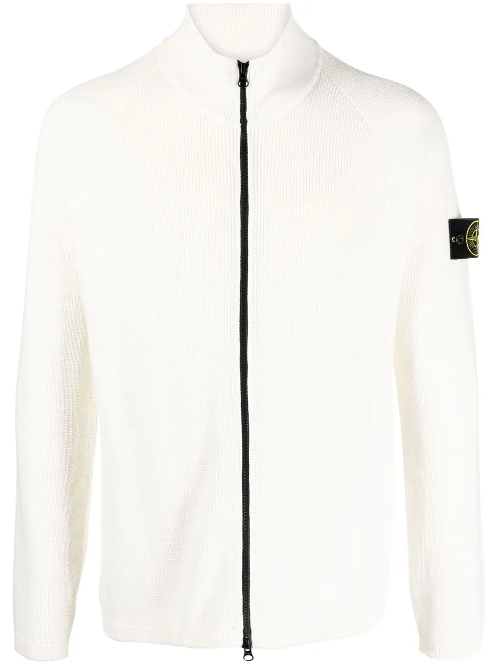 

Stone Island Compass-patch zip-up cardigan - White