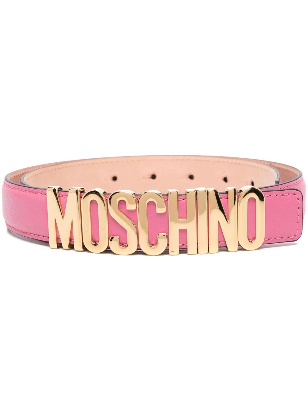 Moschino Leather Logo Lettering Belt - Farfetch