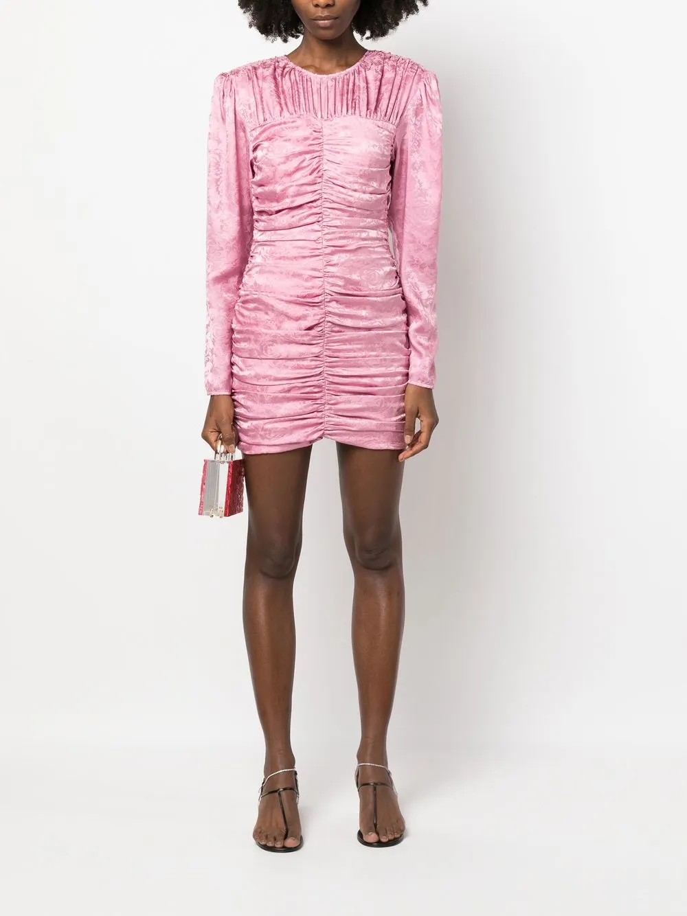 The Garment Mini-jurk met bloemenjacquard - Roze
