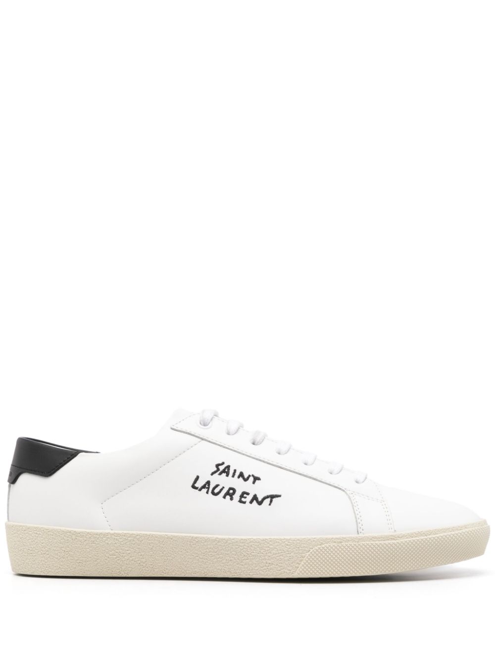 Saint Laurent logo-embroidered low-top sneakers - White