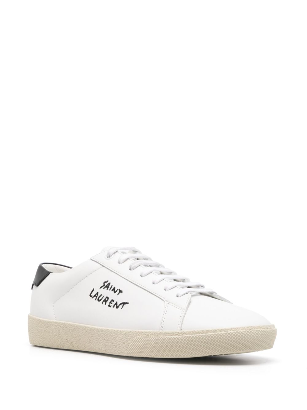 Saint Laurent logo-embroidered low-top sneakers - White