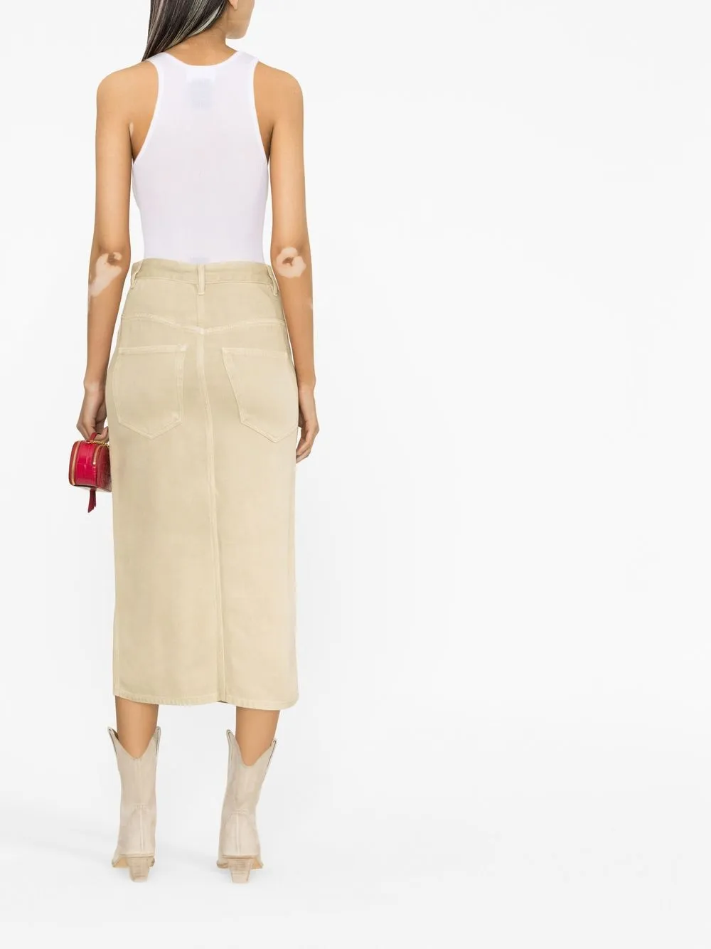 Isabel Marant Étoile Tilauria Denim Midi Skirt In Neutrals