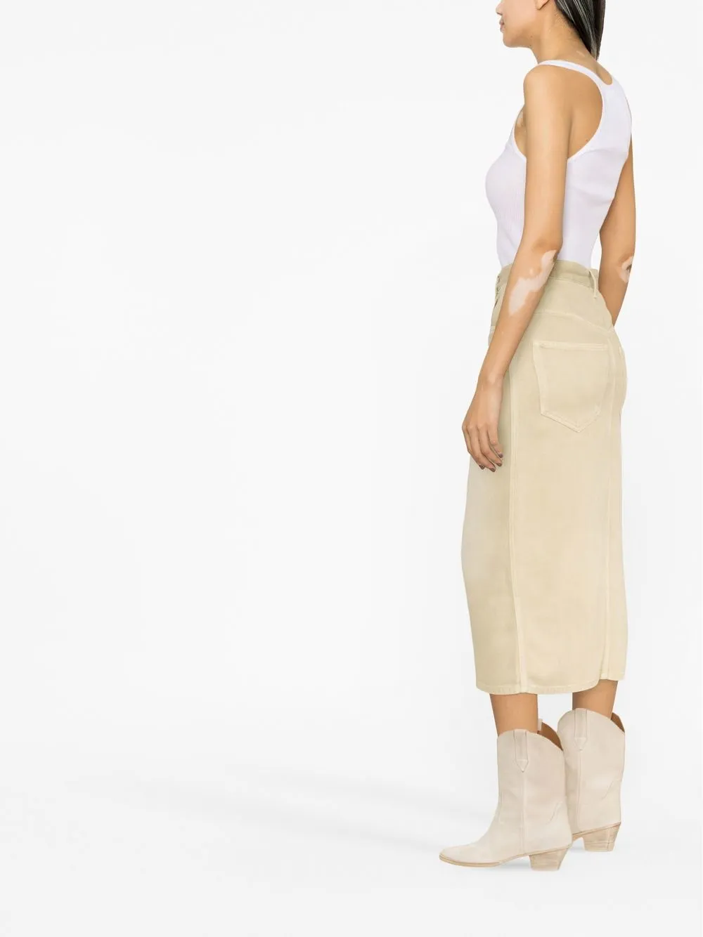 Isabel Marant Étoile Tilauria Denim Midi Skirt In Neutrals