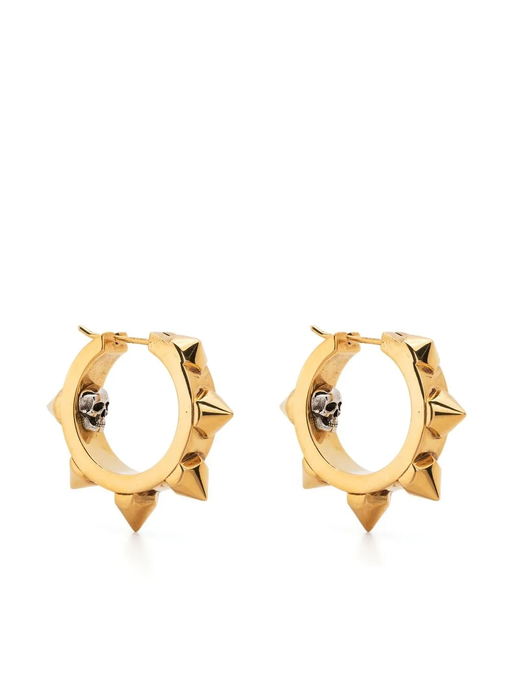 

Alexander McQueen studded skull hoop earrings - Gold