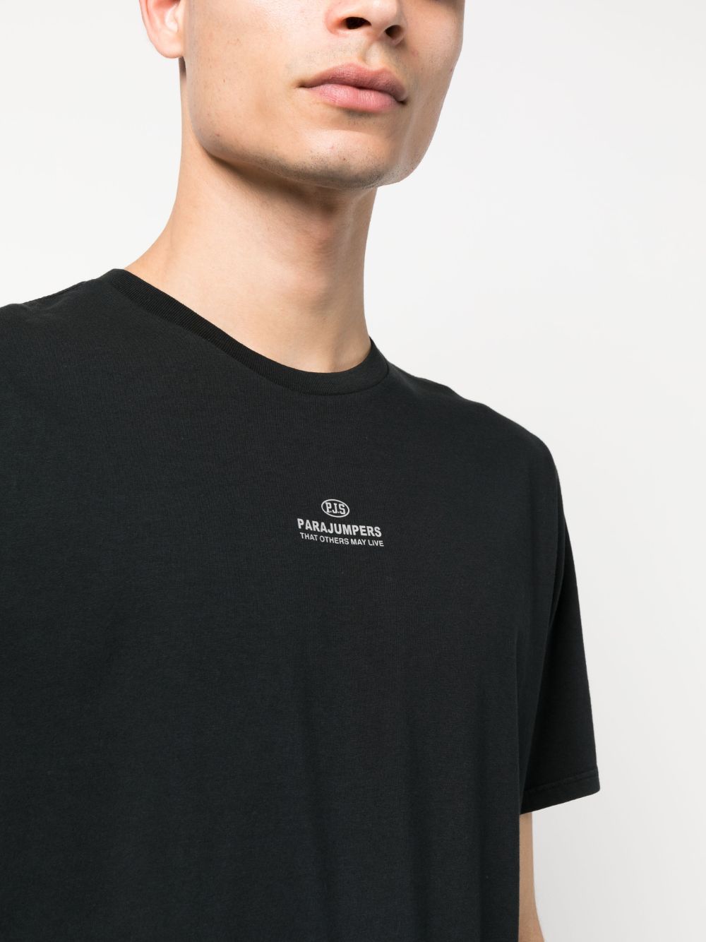 Shop Parajumpers Logo-print Cotton T-shirt In Schwarz