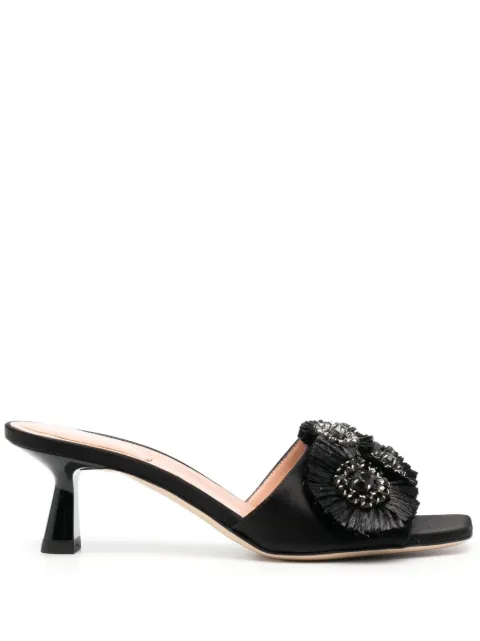 Alberta Ferretti 60mm floral-applique mules