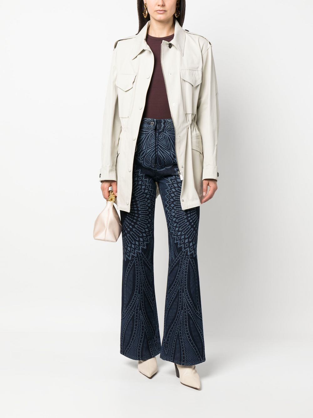 Alberta Ferretti Jeans met paisley-print - Blauw