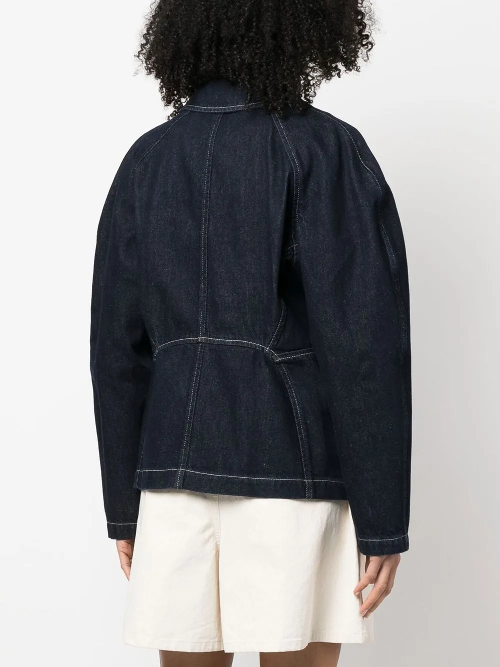 Alberta Ferretti Single-breasted Denim Blazer In 蓝色