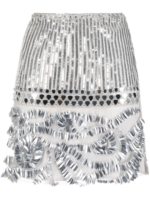 Alberta Ferretti falda corta bordada con lentejuelas