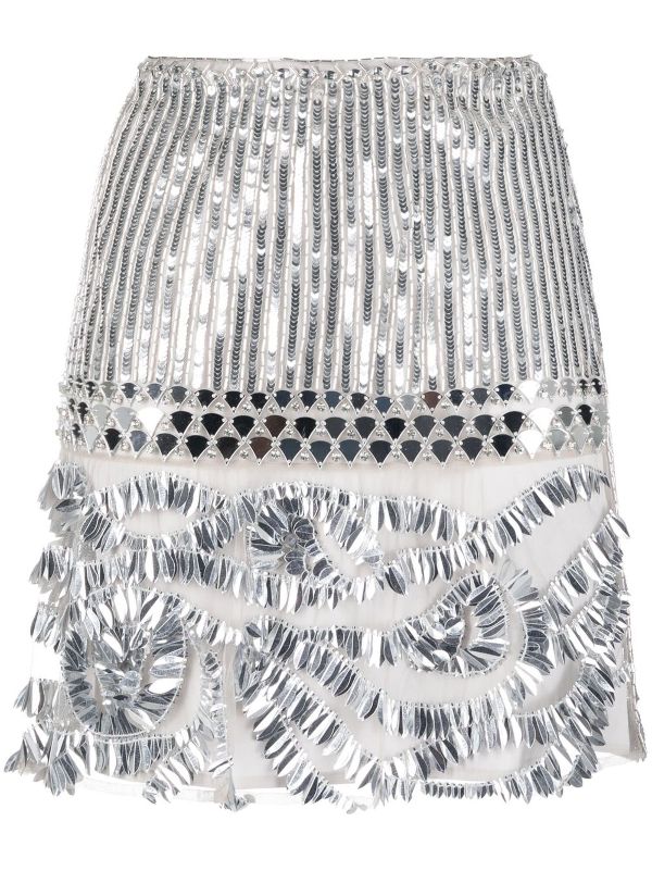 sequin embellished mini skirt