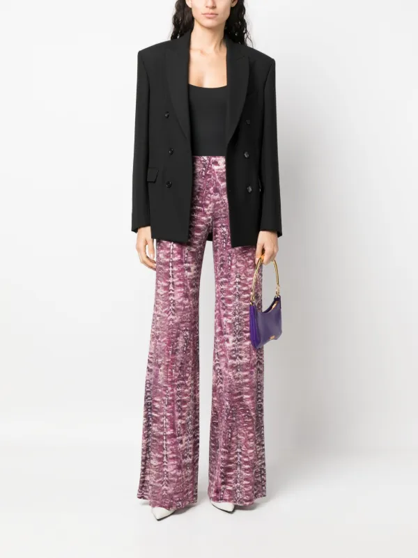 Alberta Ferretti graphic-print straight-leg Trousers | Pink