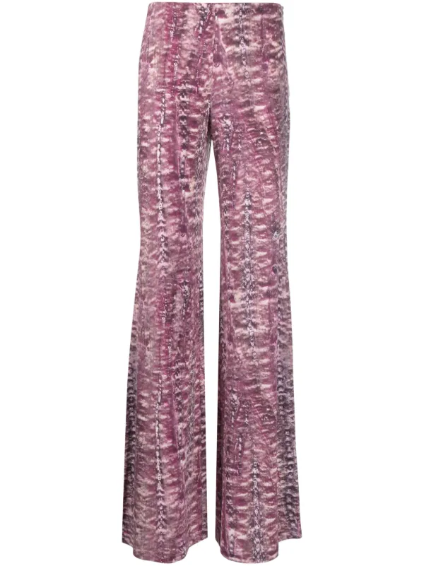 パンツ A FERRETTI Women Straight Pants J030316190178 Pink Alberta Ferretti Straight Leg Satin Pants In Pink - 42% Off
