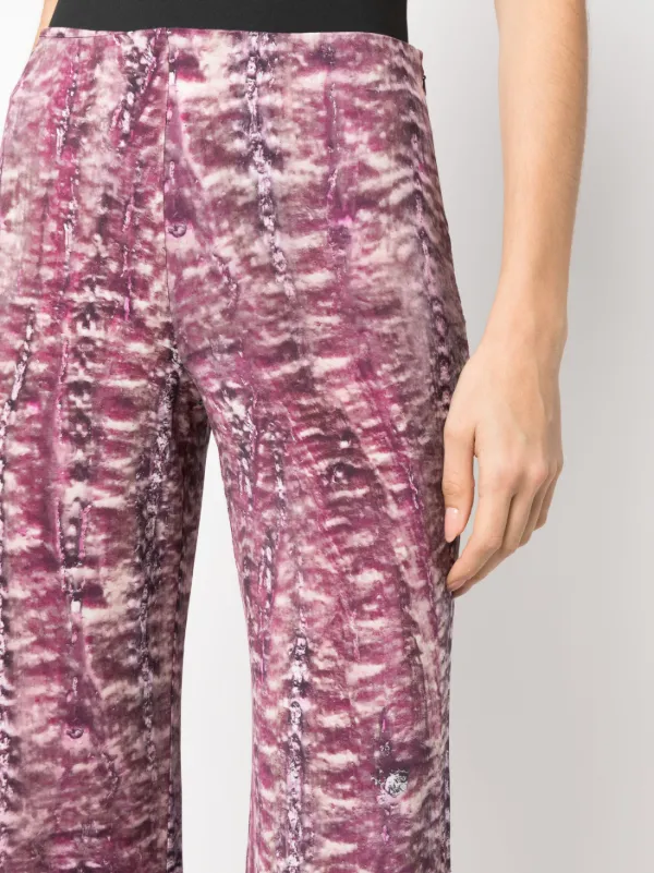パンツ A FERRETTI Women Straight Pants J030316190178 Pink Alberta Ferretti Straight Leg Satin Pants In Pink - 42% Off