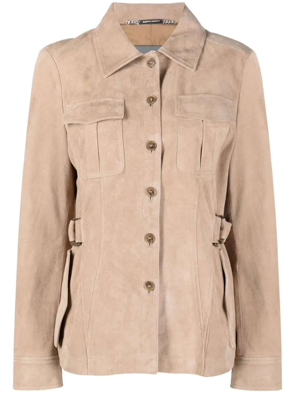 Alberta Ferretti button-front suede jacket - Brown